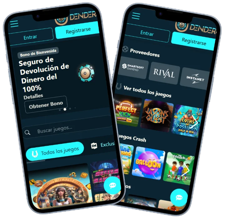 Dendera Casino Mobile Ansicht Dendera Casino mobile version mit Bonus, Spielen und Casino Oberfläche auf Smartphones
